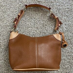 Vintage Dooney and Bourke Saddle Pebble Leather Small Shoulder Bag with Hangtag